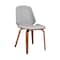 Armen Living Brinley Gray Faux Leather and Walnut Wood Dining Room Accent Chair LCBNSIWAGR - alternate 1